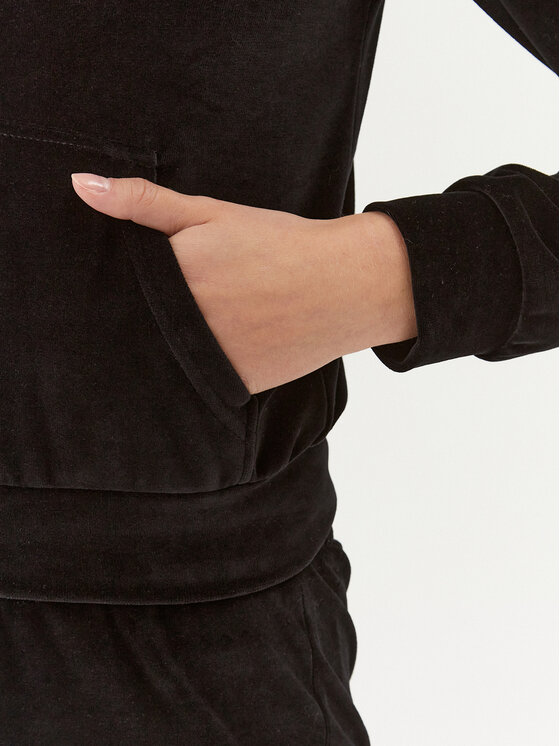 2005 2005 Mikina Velour Zip Hoodie Čierna Regular Fit