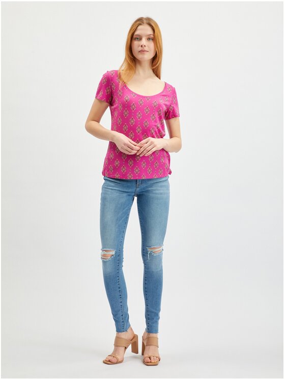 Orsay Orsay T-Shirt 159265-317000__XS Różowy Regular Fit