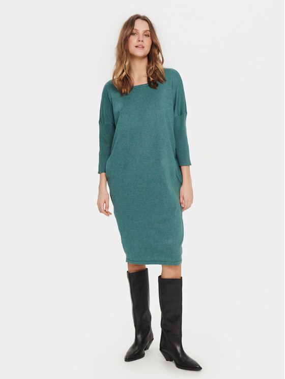 Saint Tropez Saint Tropez Strickkleid 30512181 Grün Casual Fit