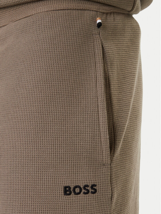 BOSS BOSS Športne kratke hlače Waffle 50535884 Rjava Regular Fit