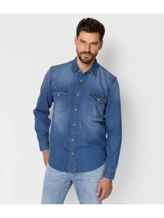Lee Cooper Lee Cooper Koszula jeansowa JAY Niebieski Regular Fit
