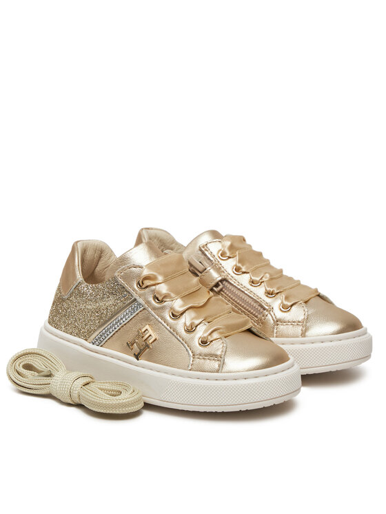 Tommy Hilfiger Tommy Hilfiger Sneakersy Sneaker Bassa Allacciata T1A9-33932-0829 S Złoty