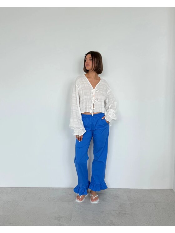 Le Songe Le Songe Spodnie materiałowe KARLA Granatowy Basic Fit