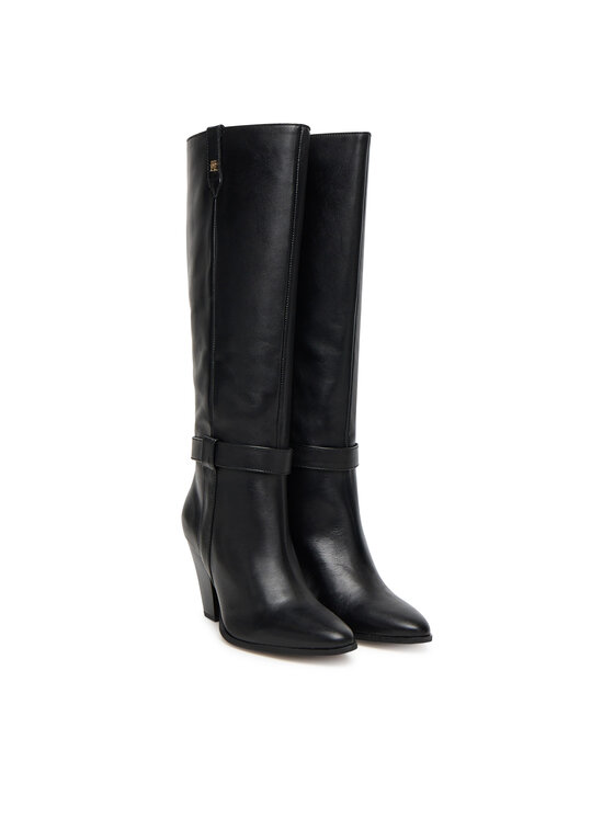 Tommy Hilfiger Tommy Hilfiger Csizma T-Strap Pointy FW0FW08982 Fekete