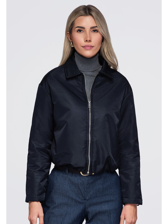 Ombre Ombre Bunda pro přechodné období OW-JT-E0003 Tmavomodrá Relaxed Fit