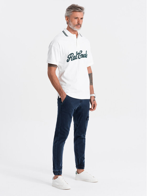 Ombre Ombre Joggers kalhoty OM-PADJ-0112 Tmavomodrá Regular Fit