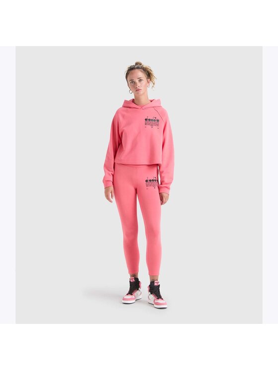 Diadora Diadora Bluza L. HOODIE CROP MANIFESTO Różowy Regular Fit