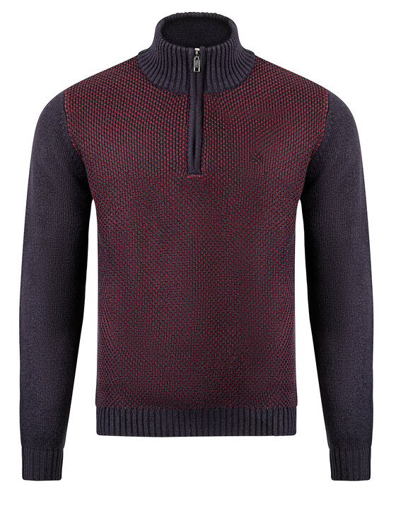 Cross Jeans Cross Jeans Sweter 34250-001 Granatowy Regular Fit