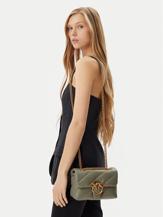 PINKO PINKO Ročna torba Love Puff Mini Cl PE 25 PLTT 100039 A0F2 Zelena