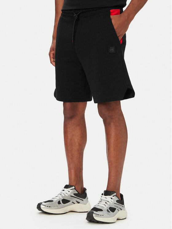 HUGO Pantalon scurți din material Despen_RB 50559712 Negru Relaxed Fit