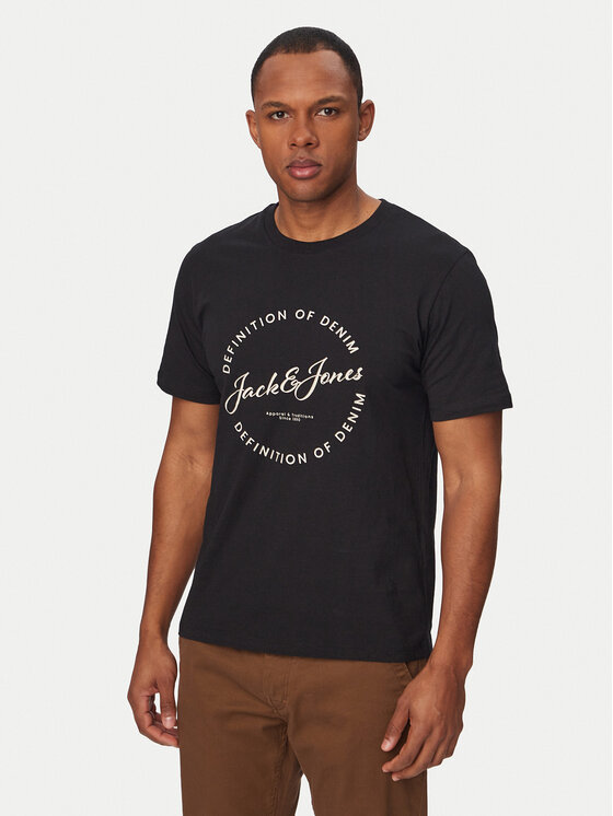 Jack & Jones Jack & Jones Tričko Grayson 12288377 Čierna Regular Fit