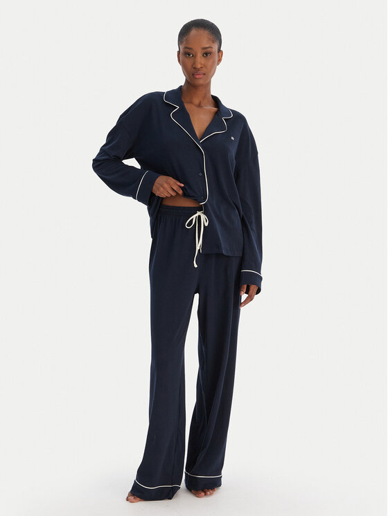 Tommy Hilfiger Tommy Hilfiger Pijama UW0UW06142 Bleumarin Relaxed Fit