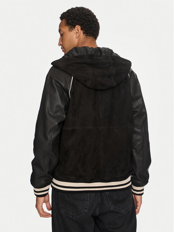 HUGO Hugo Kurtka skórzana Loder 50516870 Czarny Regular Fit