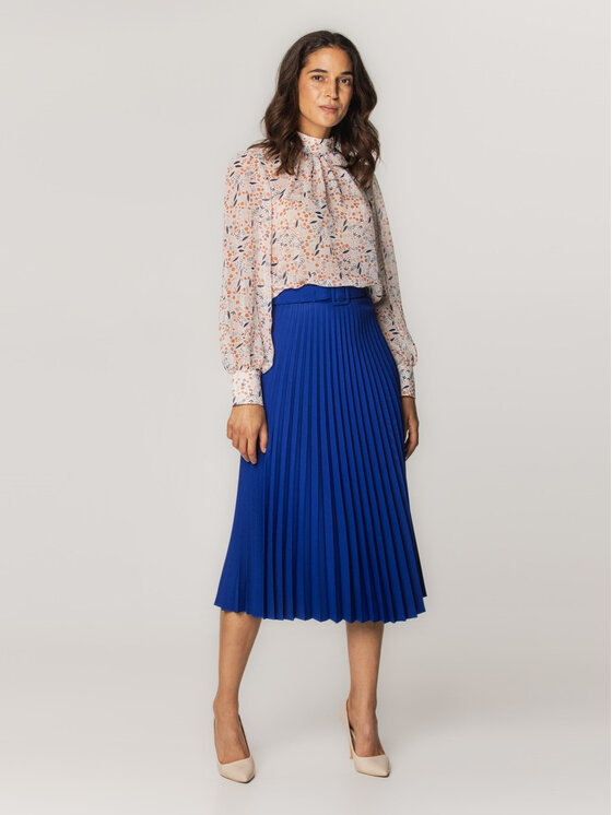 Willsoor Willsoor Spódnica plisowana 67361 Granatowy Flared Fit