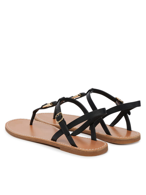 Tommy Hilfiger Tommy Hilfiger Szandál Leather Thong Sandal FW0FW09127 Fekete