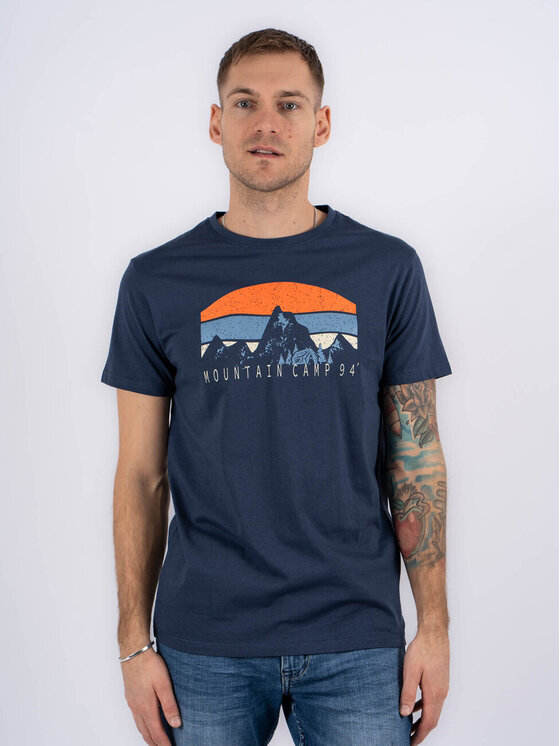 Marcus Marcus T-Shirt Ketil Niebieski Regular Fit