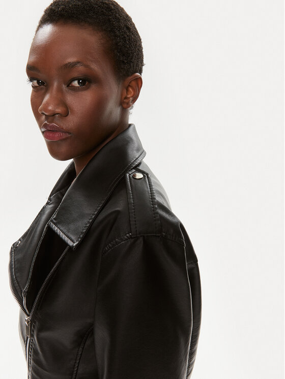 Brave Soul Brave Soul Giacca in similpelle LJK-CONEY Nero Straight Fit