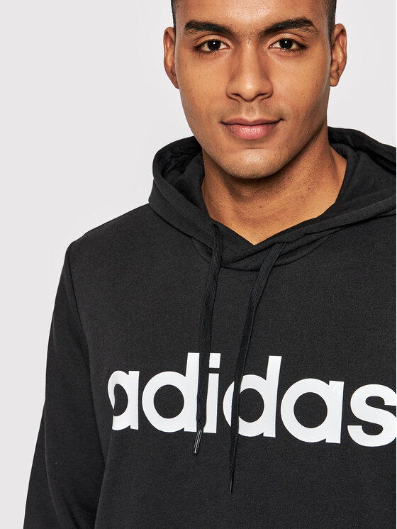 adidas adidas Mikina Essentials French Terry Linear Logo GK9064 Čierna Regular Fit