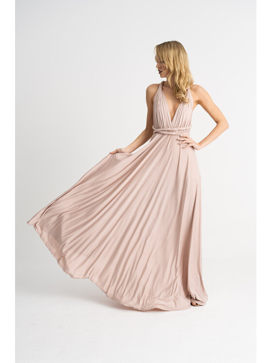ROSE AVENUE ROSE AVENUE Sukienka wieczorowa MULTIWAY Beżowy Long Fit