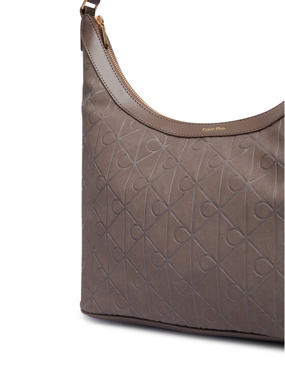 Calvin Klein Calvin Klein Táska Emblem Aop Sueded M Shoulder Bag LV04F3881G Bézs