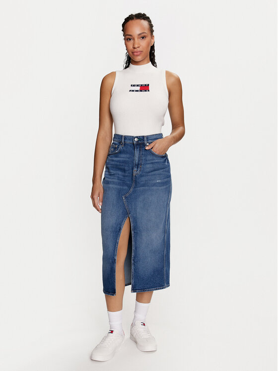 Tommy Jeans Tommy Jeans Jeans suknja Claire DW0DW18225 Plava Regular Fit