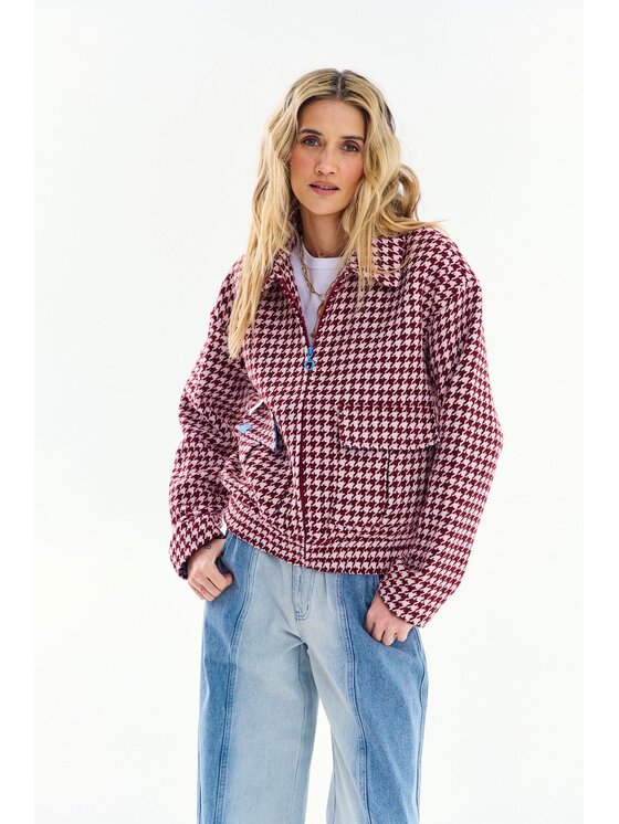 NAOKO NAOKO Kurtka przejściowa Berry Spark Bordowy Oversize