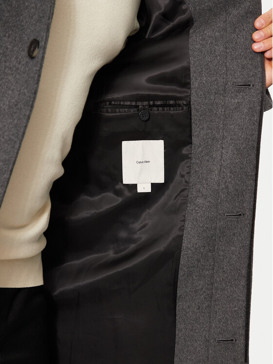 Calvin Klein Calvin Klein Płaszcz wełniany K10K113665 Szary Slim Fit