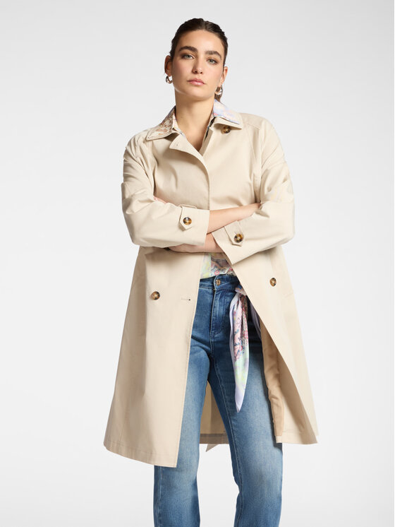 Elena Mirò Elena Mirò Płaszcz zimowy F244P000187N002 Kremowy A-Line Fit