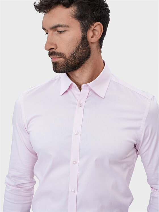 Evenemen Evenemen Koszula PUNTO G2 TWILL PINK Różowy Slim Fit