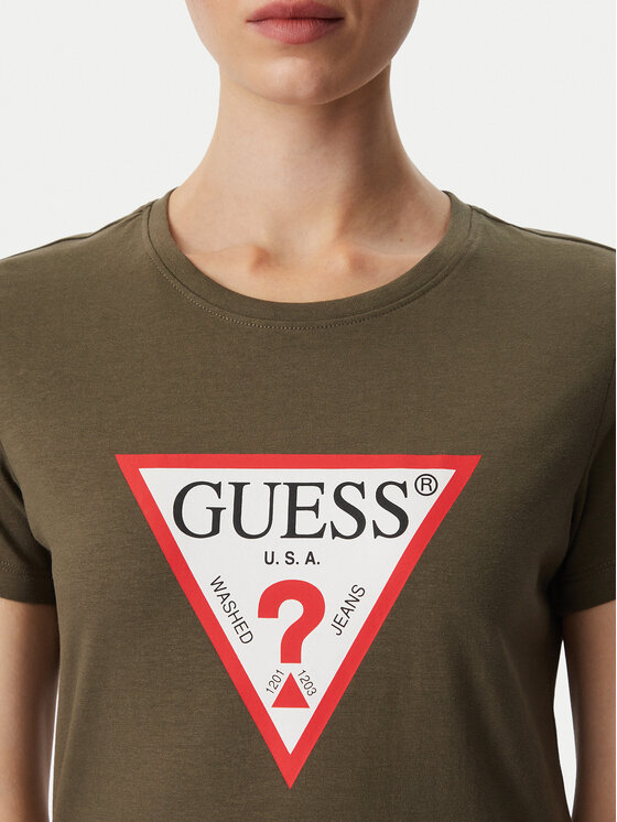 Guess Guess T-Shirt W1YI1B I3Z14 Khaki Regular Fit