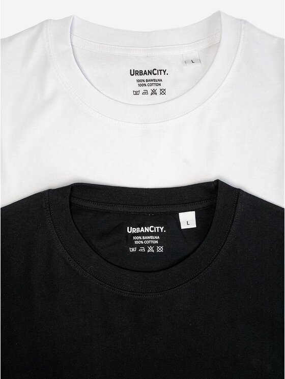 Urban City Urban City Komplet 2 t-shirtów Zestaw 2 T-Shirtów Oversize Męskich Czarny / Biały Urban City No Logo L Czarny Oversize