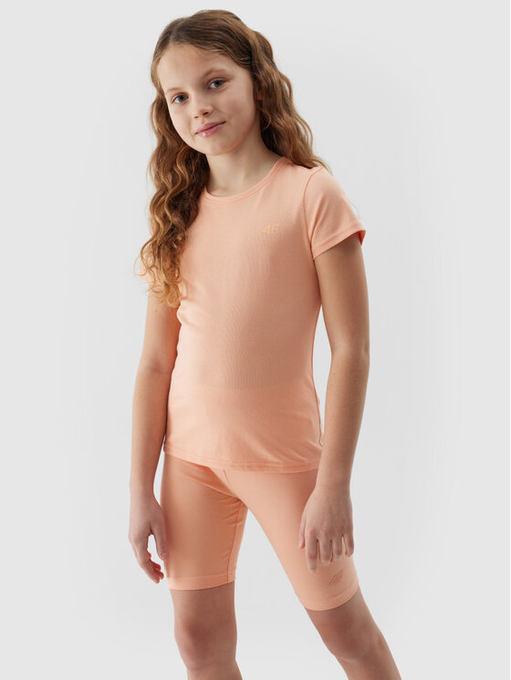 4F 4F Tričko 4FJWSS24TTSHF1110-65S Ružová Custom Slim Fit