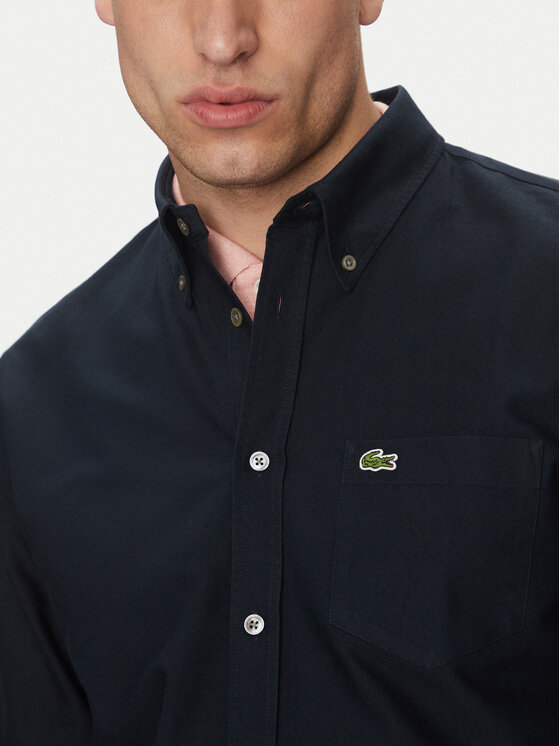 Lacoste Lacoste Πουκάμισο CH1911 Μαύρο Regular Fit