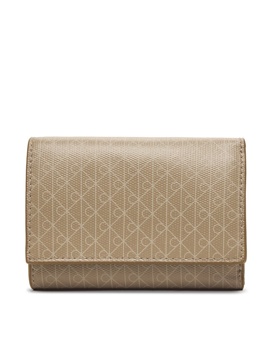 Calvin Klein Calvin Klein Pénztárca Emblem Aop Trifold W/ Zip Pocket LV04F1118G Bézs