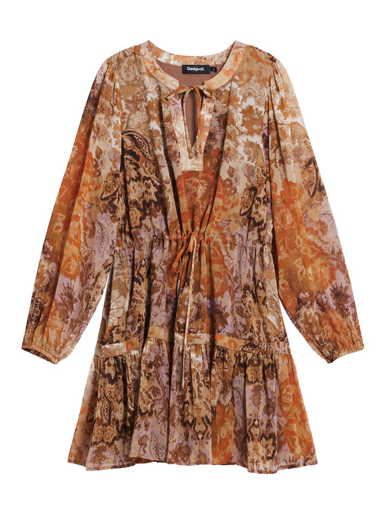 Desigual Desigual Vsakodnevna obleka Bohoshort 25WWVW18 Oranžna Relaxed Fit