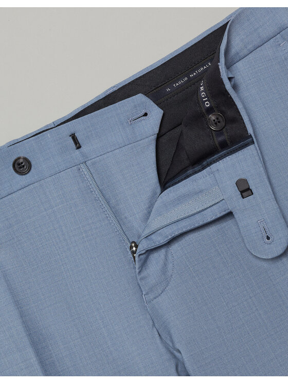 Borgio Borgio Spodnie garniturowe bairo Błękitny Slim Fit