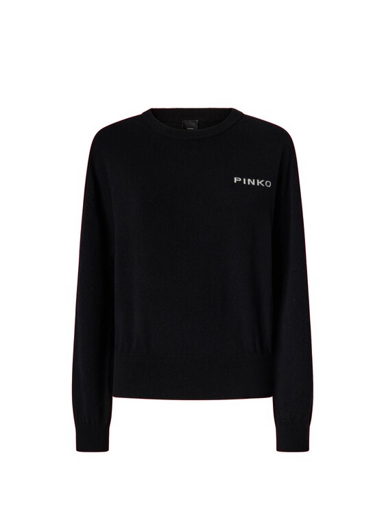 PINKO PINKO Sweter Martinica maglia blend con logo Czarny Regular Fit