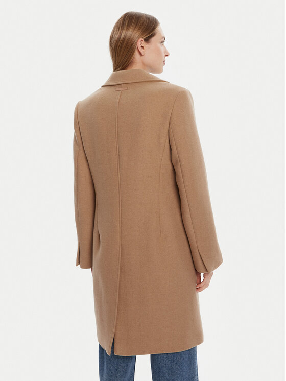 Calvin Klein Calvin Klein Vuneni kaput LV044D558G Smeđa Slim Fit