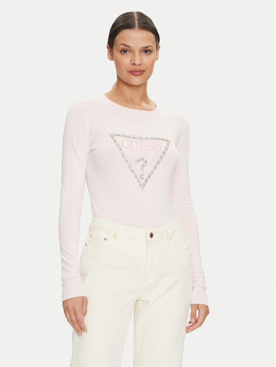 Guess Sveter W4YR31 Z2NQ2 Ružová Slim Fit