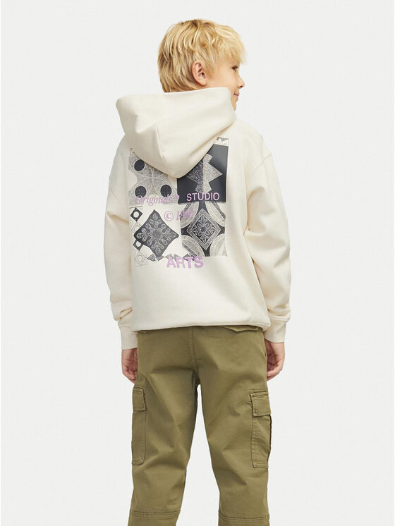 Jack&Jones Junior Jack&Jones Junior Felpa Noho Back Graphic 12263292 Écru Relaxed Fit