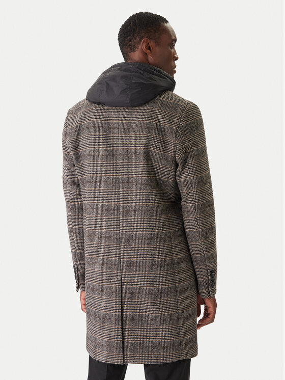 KARL LAGERFELD KARL LAGERFELD Vlnený kabát 455733 554755 Sivá Regular Fit