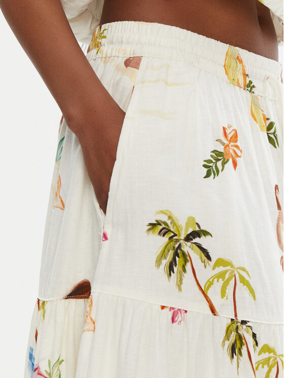 Seafolly Seafolly Spódnica maxi Isla Palm 55397-SK Écru Regular Fit