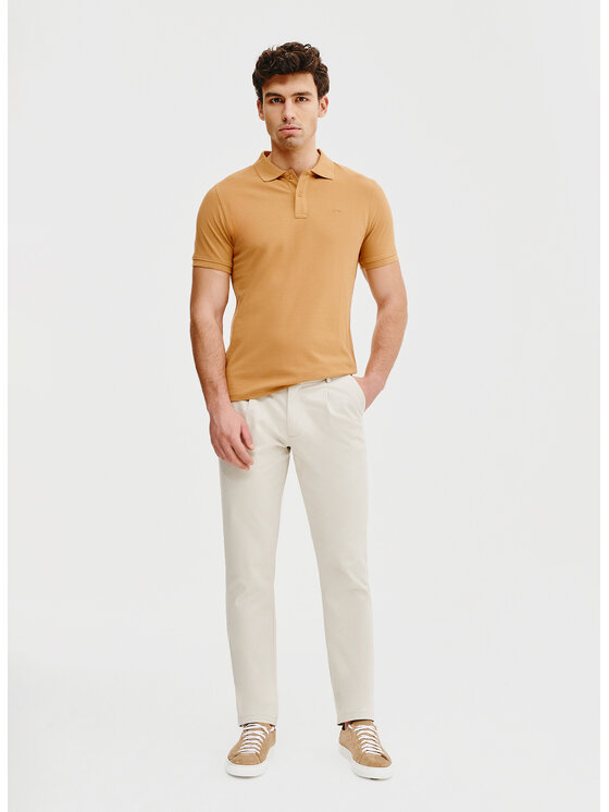 Pako Lorente Pako Lorente Polo P25SF-TX-003 Pomarańczowy Classic Fit