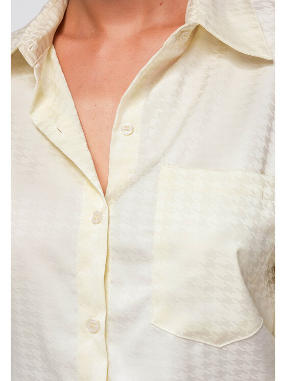 Ombre Ombre Koszula OW-SH-E0056 Kremowy Oversize