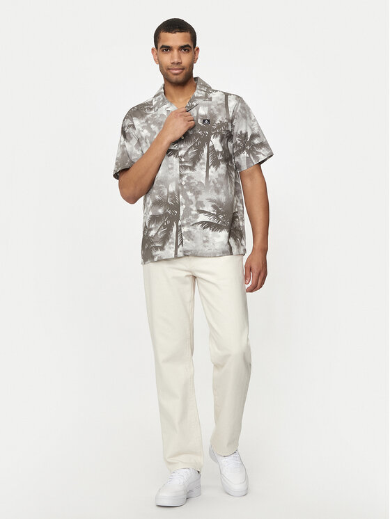 Converse Converse Srajca M Aop Resort Shirt 10026435-A01 Svetlo siva Regular Fit