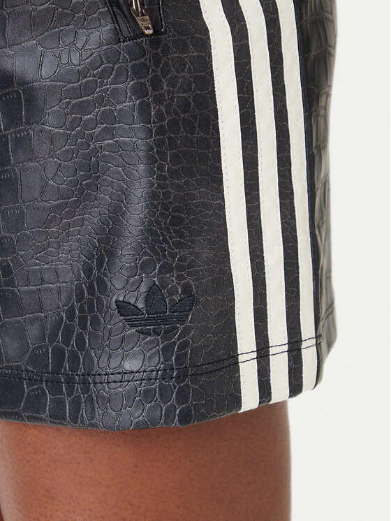 adidas adidas Spódnica z imitacji skóry Pleather KE5034 Czarny Regular Fit