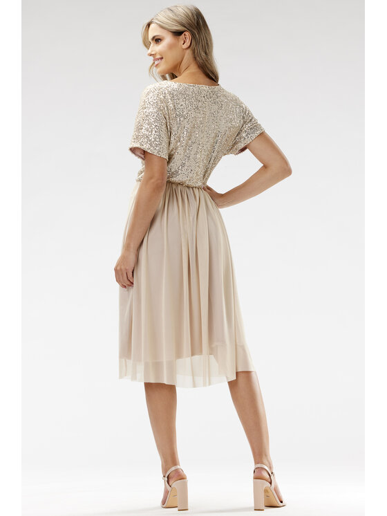 Awama Awama Abito da sera A689 Beige Basic Fit