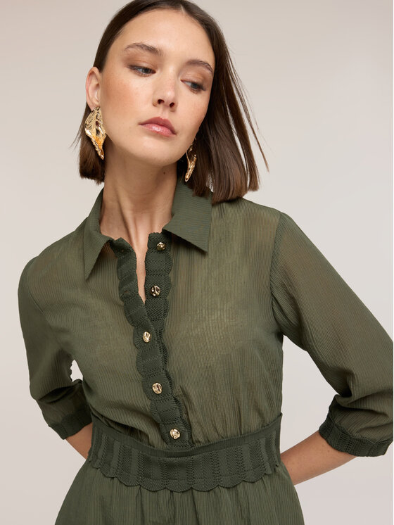 Motivi Motivi Vestito da giorno 7600Q003530N035 Verde A-Line Fit