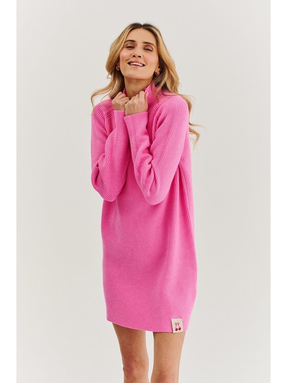NAOKO NAOKO Úpletové šaty Love Me Pink Ružová Regular Fit