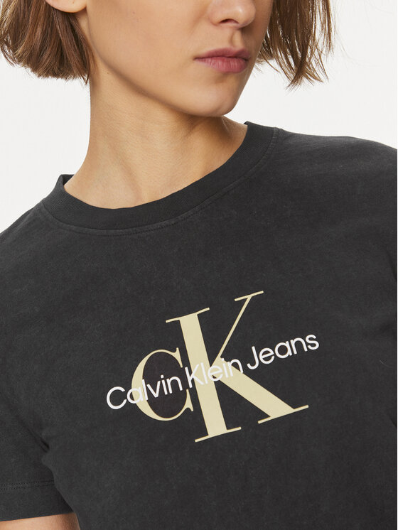 Calvin Klein Jeans Calvin Klein Jeans Marškinėliai Archival Monologo J20J223272 Juoda Regular Fit